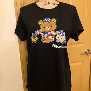Rilakkuma American flag 4th of July T-shirt tee Japanese bear cute Kawaii XL